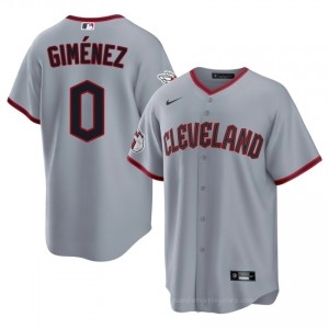 Andres Gimenez #0 Cleveland Baseball Jersey | Durable Men Gray Stitch Edition 8HDK5010