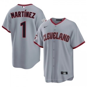 #1 Angel Martinez Gameday Men Baseball Jersey | CLE Guardians Gray Fan Gear 7834Nd48