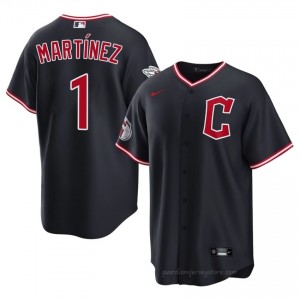 Navy Angel Martinez #1 Guardians Baseball Stitch Jersey | Premium Men Fit 7yL6oo98