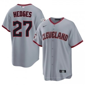 #27 Austin Hedges Replica Men Baseball Jersey | CLE Guardians Gray Fan Gear 8m1AXT99