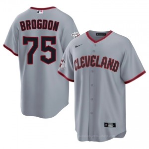 Gray Connor Brogdon #75 Guardians Baseball Stitch Jersey | Professional Men Fit oe75CY30