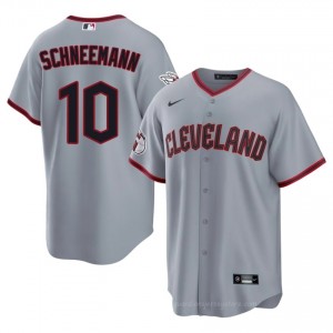 Gray Daniel Schneemann #10 Guardians Baseball Stitch Jersey | Premium Men Fit 6W528v67