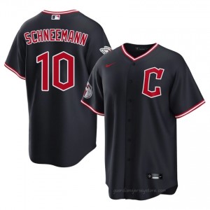 Cleveland Guardians Daniel Schneemann #10 Navy Men Baseball Jersey | 2026 Season Genuine mw5AD561