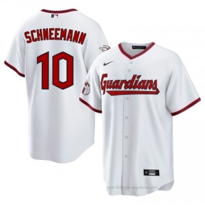 #10 Daniel Schneemann Classic Men Baseball Jersey | CLE Guardians White Fan Gear cXF8Lc59