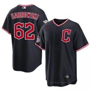 Cleveland Guardians Erik Sabrowski #62 Navy Men Baseball Jersey | 2026 Season Pro-Grade h4Ac4N25