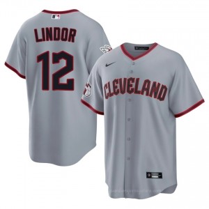 Gray Francisco Lindor #12 Guardians Baseball Stitch Jersey | Professional Men Fit 0G7AyJ10
