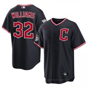 #32 Gavin Williams Gameday Men Baseball Jersey | CLE Guardians Navy Fan Gear G1655674