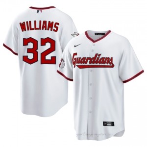 Cleveland Guardians Gavin Williams #32 White Men Baseball Jersey | 2026 Season Game 6085U310