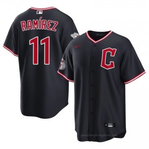 #11 Jose Ramirez Game-Day Men Baseball Jersey | CLE Guardians Navy Fan Gear Go141587