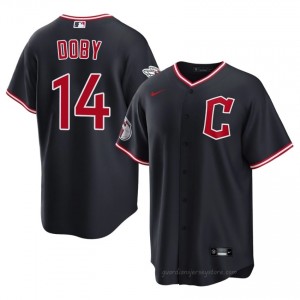 Cleveland Guardians Larry Doby #14 Navy Men Baseball Jersey | 2026 Season Game 6O65dW94