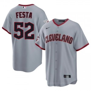 #52 Matt Festa Classic Men Baseball Jersey | CLE Guardians Gray Fan Gear Ofdm6364