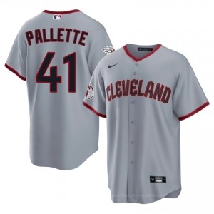 #41 Peyton Pallette Gameday Men Baseball Jersey | CLE Guardians Gray Fan Gear 40mp0154