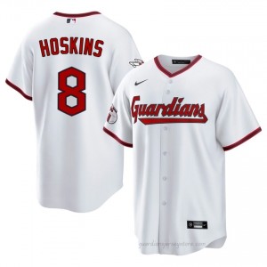 Rhys Hoskins #8 Cleveland Baseball Jersey | Iconic Men White Embroidery Edition a32W3m69