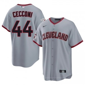 Slade Cecconi #44 Cleveland Baseball Jersey | Durable Men Gray Stitch Edition 5a5l6725