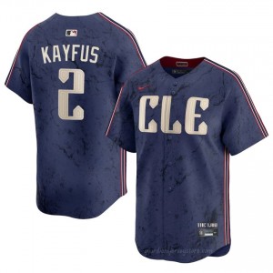Navy CJ Kayfus #2 Guardians Baseball City Connect Embroidery Jersey | Limited Men Fit 54n8J666