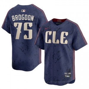 Navy Connor Brogdon #75 Guardians Baseball City Connect Embroidery Jersey | Limited Men Fit 7q2CQJ33