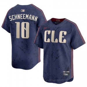Navy Daniel Schneemann #10 Guardians Baseball City Connect Embroidery Jersey | Professional Men Fit V14N2687