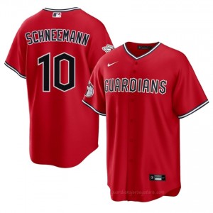 Daniel Schneemann #10 Cleveland Baseball Jersey | Durable Men Red Stitched Edition 8HY04v19