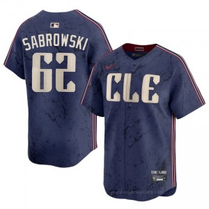 Navy Erik Sabrowski #62 Guardians Baseball City Connect Embroidery Jersey | Premium Men Fit 3P33H139