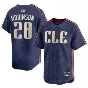 #20 Frank Robinson Replica Men City Connect Baseball Jersey | CLE Guardians Navy Fan Gear c52j4c21