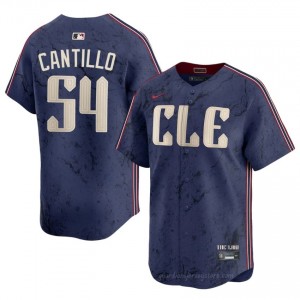 Cleveland Guardians Joey Cantillo #54 Navy Men City Connect Baseball Jersey | 2026 Season Authentic BGXx3s52