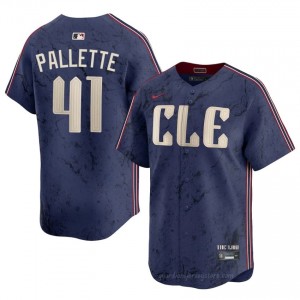 #41 Peyton Pallette Classic Men City Connect Baseball Jersey | CLE Guardians Navy Fan Gear 7C18Gw24