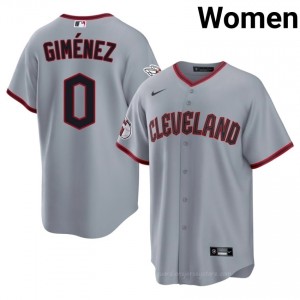 Cleveland Guardians Andres Gimenez #0 Gray Women Baseball Jersey | 2026 Season Authentic h38CVs51