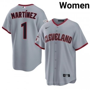 Angel Martinez #1 Cleveland Baseball Jersey | Durable Women Gray Stitched Edition y2708398