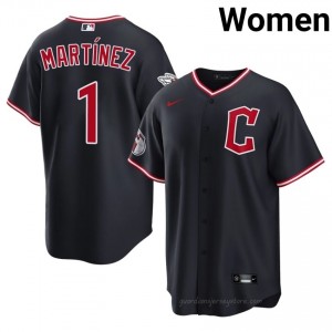 #1 Angel Martinez Game-Day Women Baseball Jersey | CLE Guardians Navy Fan Gear T52Y4d46