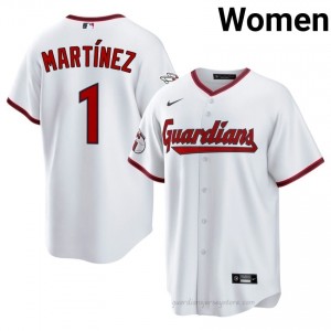 Cleveland Guardians Angel Martinez #1 White Women Baseball Jersey | 2026 Season Genuine GI352B79