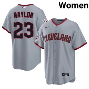 #23 Bo Naylor Gameday Women Baseball Jersey | CLE Guardians Gray Fan Gear 7DISx255