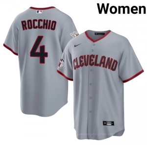 Brayan Rocchio #4 Cleveland Baseball Jersey | Iconic Women Gray Stitched Edition 0k1e8214