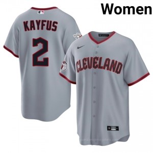 #2 CJ Kayfus Replica Women Baseball Jersey | CLE Guardians Gray Fan Gear hFDh7j98