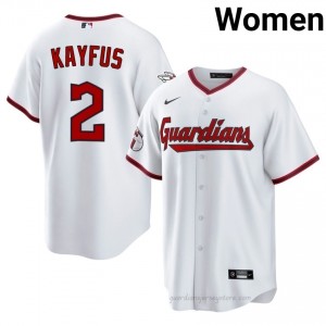 CJ Kayfus #2 Cleveland Baseball Jersey | Official Women White Stitch Edition b3786J78