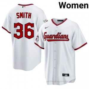 #36 Cade Smith Classic Women Baseball Jersey | CLE Guardians White Fan Gear iI56eR57