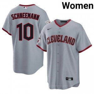#10 Daniel Schneemann Game-Day Women Baseball Jersey | CLE Guardians Gray Fan Gear kCtfd756