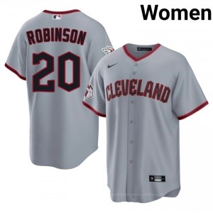 Frank Robinson #20 Cleveland Baseball Jersey | Official Women Gray Stitched Edition C3A46215