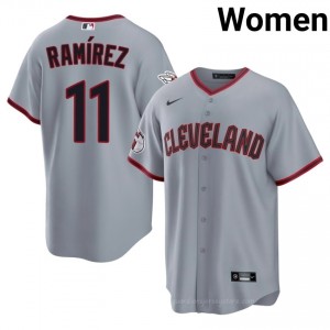 Cleveland Guardians Jose Ramirez #11 Gray Women Baseball Jersey | 2026 Season Authentic PUth0f53