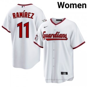 White Jose Ramirez #11 Guardians Baseball Stitch Jersey | Limited Women Fit NEXSg792