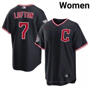 Cleveland Guardians Kenny Lofton #7 Navy Women Baseball Jersey | 2026 Season Pro-Grade 73s5v153