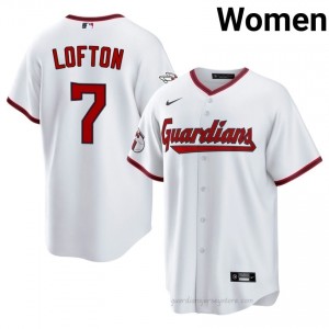 #7 Kenny Lofton Gameday Women Baseball Jersey | CLE Guardians White Fan Gear 66a04391