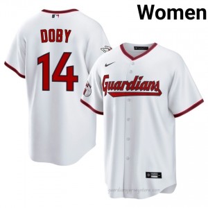 Larry Doby #14 Cleveland Baseball Jersey | Exclusive Women White Stitch Edition 56yhLd73