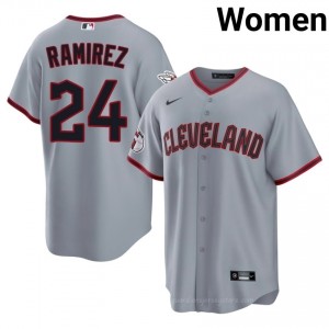 Cleveland Guardians Manny Ramirez #24 Gray Women Baseball Jersey | 2026 Season Game 636d7132