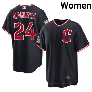 Manny Ramirez #24 Cleveland Baseball Jersey | Exclusive Women Navy Stitched Edition 42GXa478