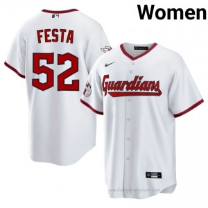 Cleveland Guardians Matt Festa #52 White Women Baseball Jersey | 2026 Season Authentic pnn10w11