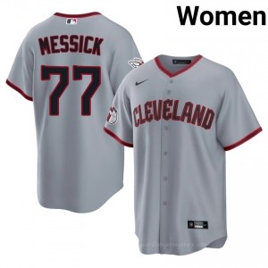 Cleveland Guardians Parker Messick #77 Gray Women Baseball Jersey | 2026 Season Genuine 818Of424