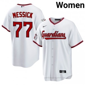 White Parker Messick #77 Guardians Baseball Stitch Jersey | Professional Women Fit Es6r7d87