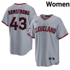 Cleveland Guardians Shawn Armstrong #43 Gray Women Baseball Jersey | 2026 Season Game 84852365