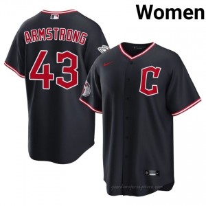 Shawn Armstrong #43 Cleveland Baseball Jersey | Exclusive Women Navy Stitched Edition 771Q6231