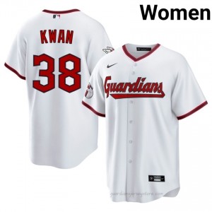 White Steven Kwan #38 Guardians Baseball Stitch Jersey | Professional Women Fit 4uXd7v38